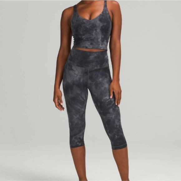 lululemon athletica Pants - Lululemon Diamond Dye Pitch Grey Graphite Grey 17" Align High Rise Crop 8